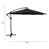 Zweefparasol 3 m - Zwart