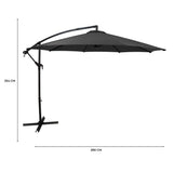 Zweefparasol 3 m - Grijs