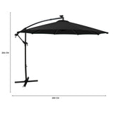 LED Zweefparasol 3 m - Zwart