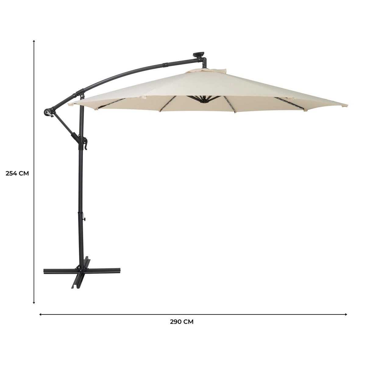 LED Zweefparasol 3 m - Crème