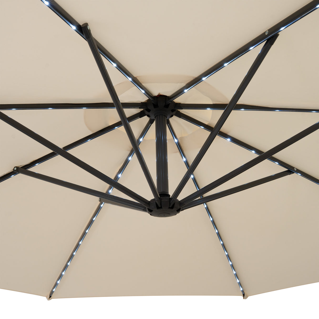 LED Zweefparasol 3 m - Crème