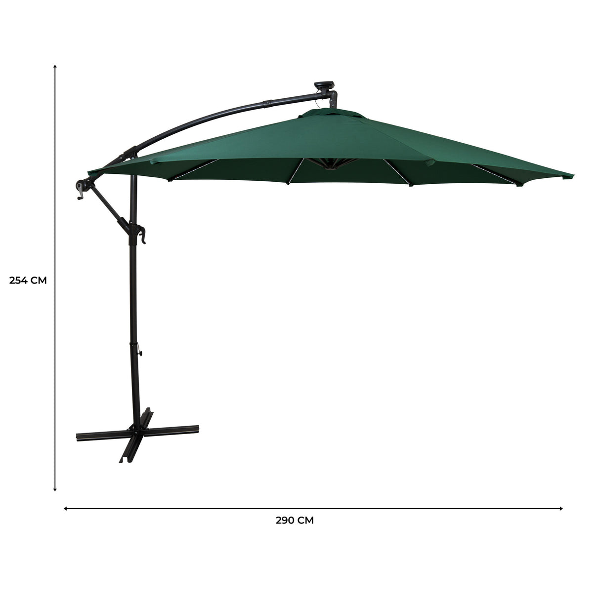 LED Zweefparasol 3 m - Groen