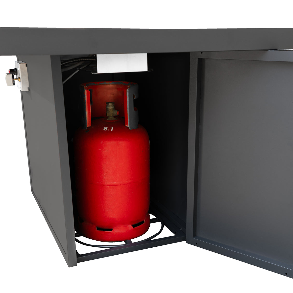 Aluminium 7-zits Loungeset met Vuurtafel
