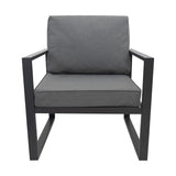 Aluminium 7-zits Loungeset met Vuurtafel