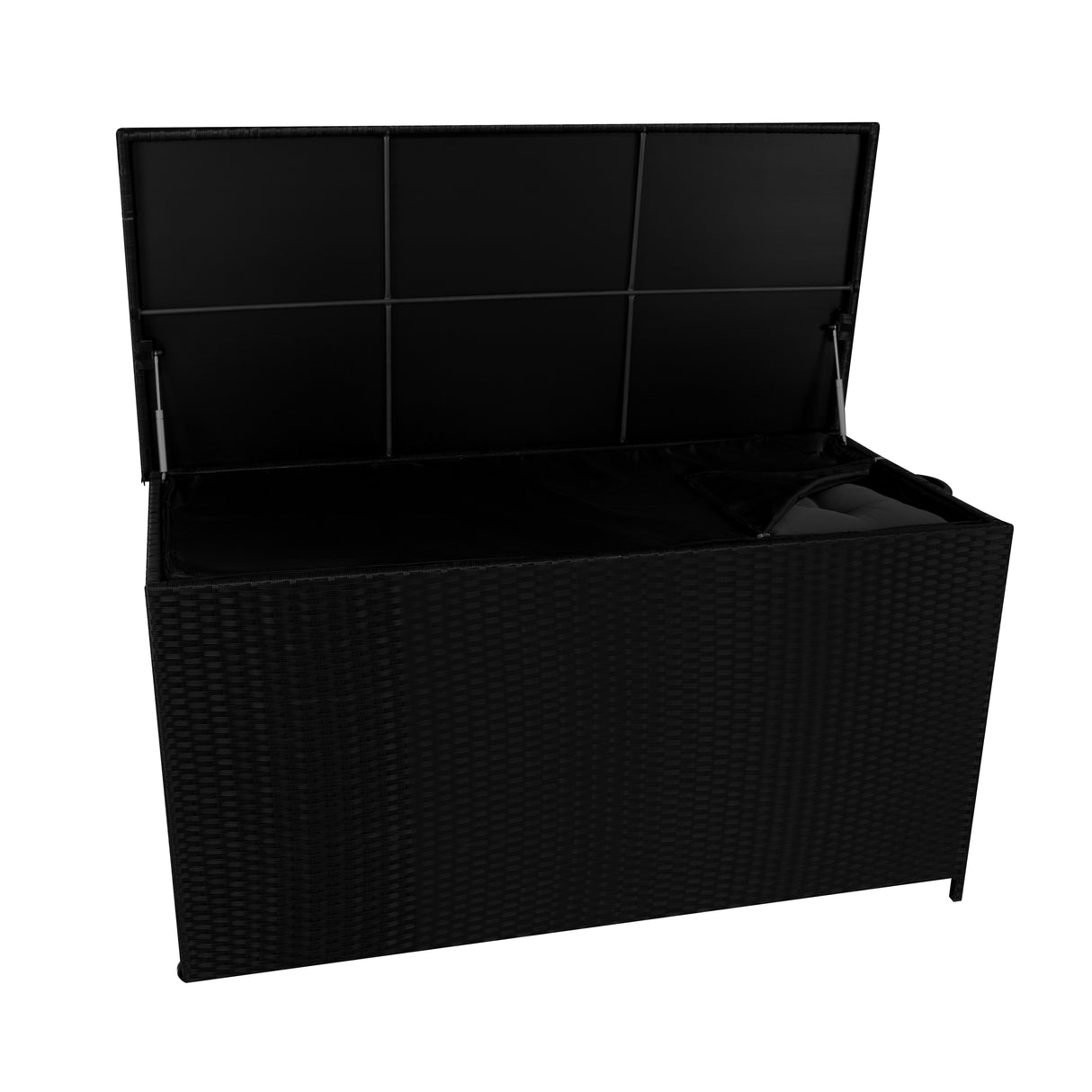 Rotan Kussen Opbergbox 700 L - Zwart