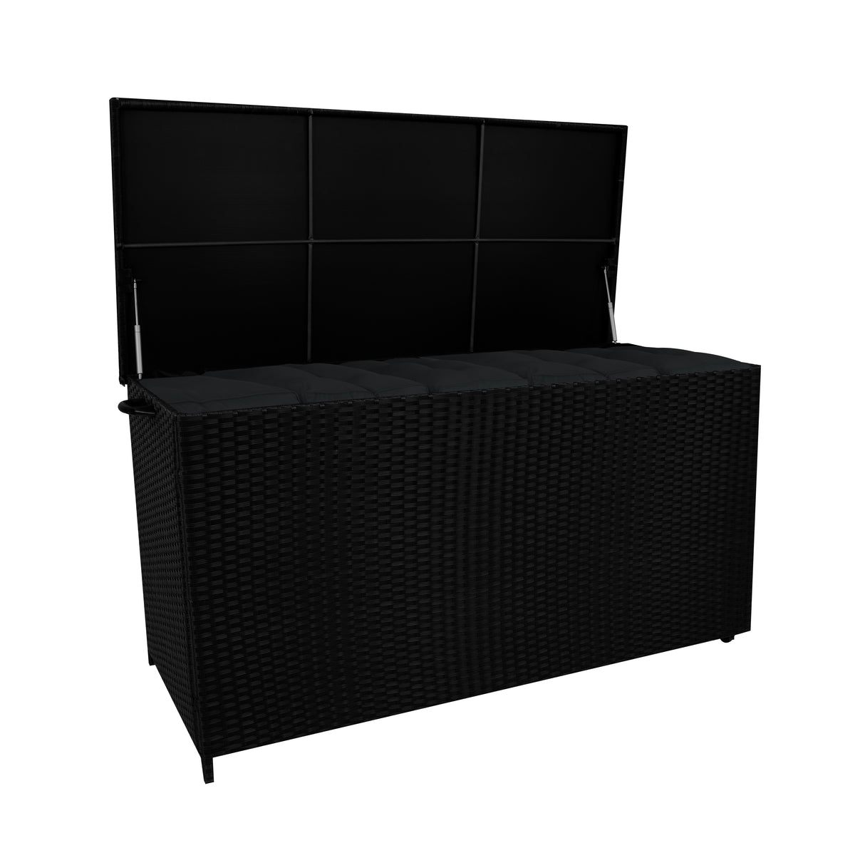 Rotan Kussen Opbergbox 700 L - Zwart