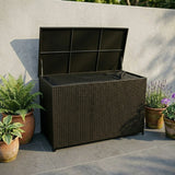 Rotan Kussen Opbergbox 996 L - Zwart