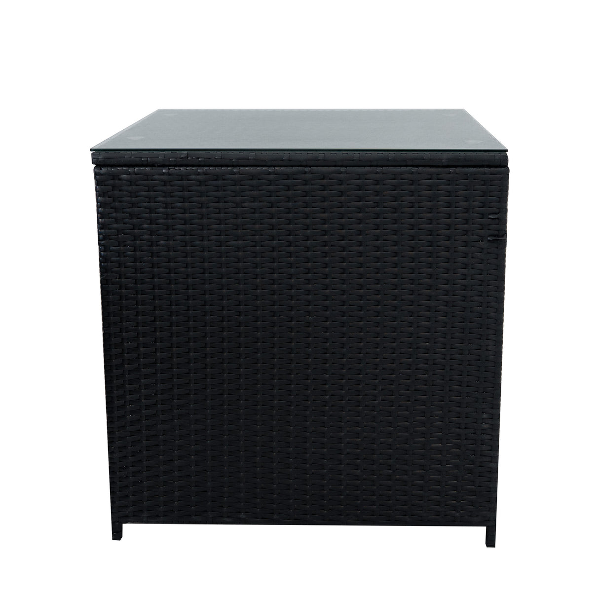 11-Zitplekken Rotan Loungeset met Vuurtafel - Zwart