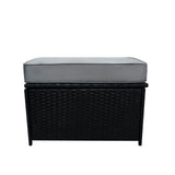 11-Zitplekken Rotan Loungeset met Vuurtafel - Zwart