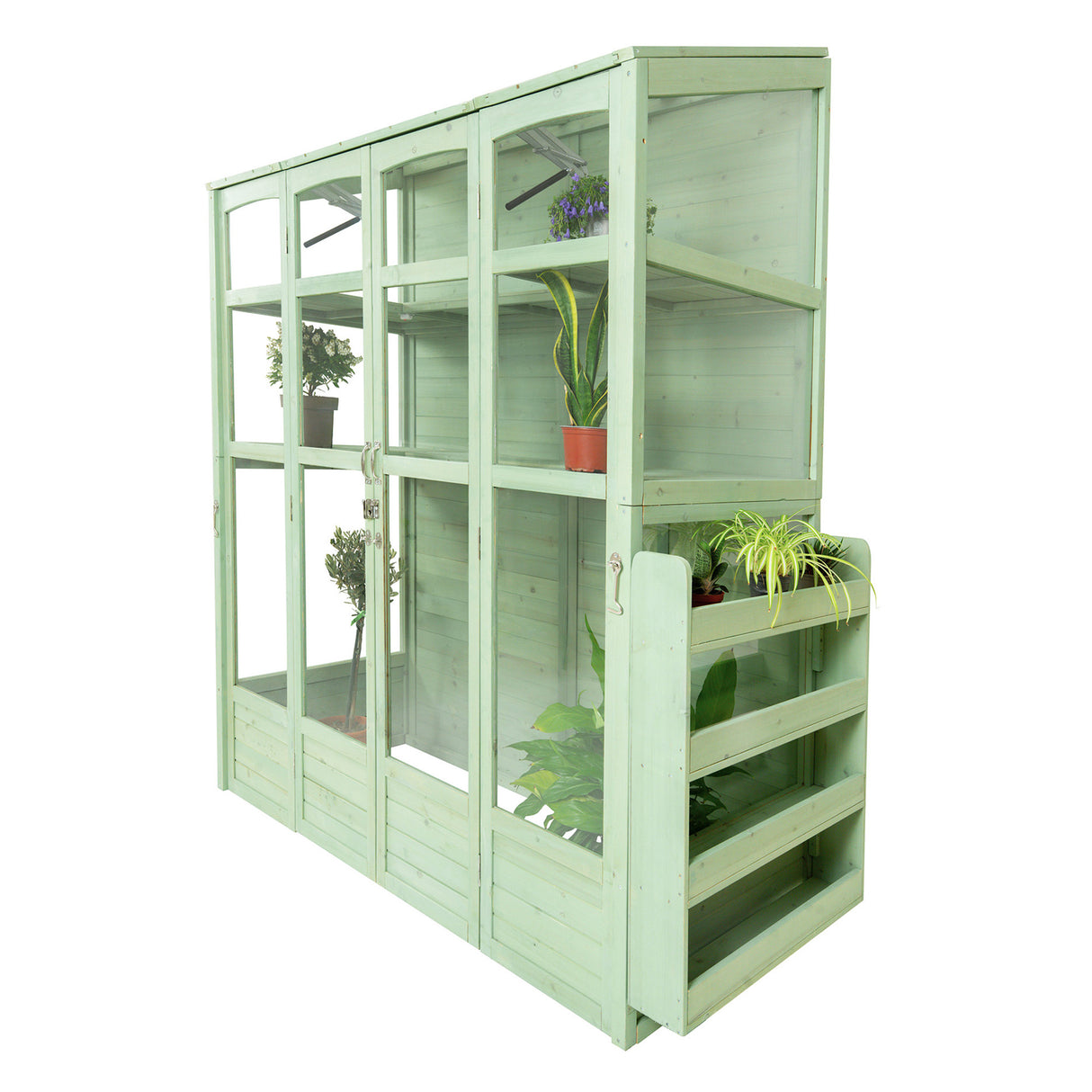 Houten Muurkas - Groen