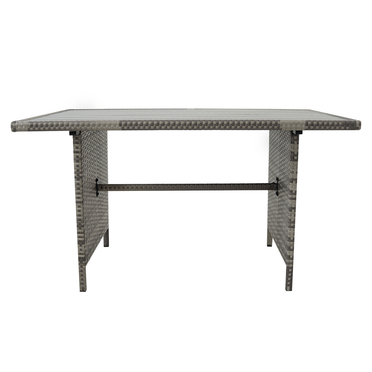 Rotan Hoek Loungeset met Polywood Eettafel - Grijs