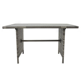 Rotan Hoek Loungeset met Polywood Eettafel - Grijs