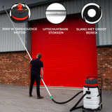 90L nat- en droog stofzuiger met dakgootstofzuigerstangen & 5m vacuumslang