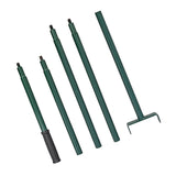 Groene 100 cm gazon leveler met vier uitneembare stangen, ideaal voor het egaliseren van grasvelden en tuinen