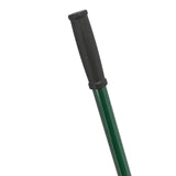 Groene 100 cm gazon egaliseerhark met een stevige zwarte rubberen grip, ideaal voor het egaliseren van grasvelden en tuinen