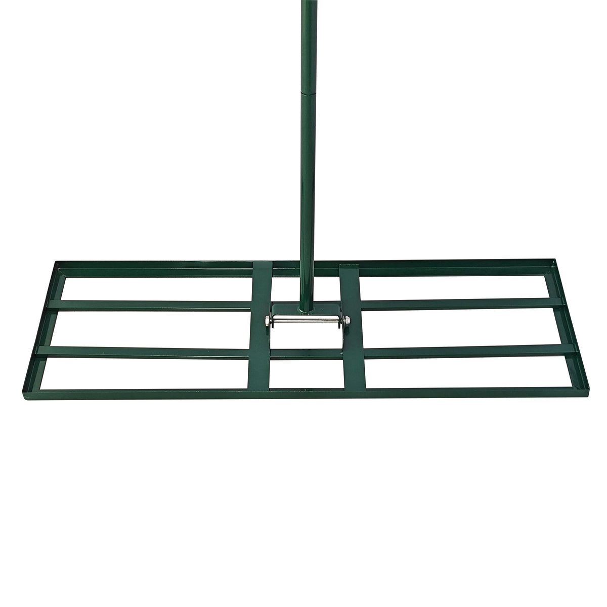 Groene 100 cm gazon egaliseerhark met stevige metalen constructie, ontworpen voor het egaliseren van grasvelden en tuinen
