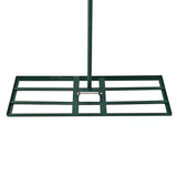 Groene 100 cm gazon egaliseerhark met stevige metalen constructie, ontworpen voor het egaliseren van grasvelden en tuinen