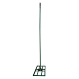 Groene 100 cm gazon egaliseerhark met een lange steel en een stevige, vlakke basis voor het egaliseren van grasvelden