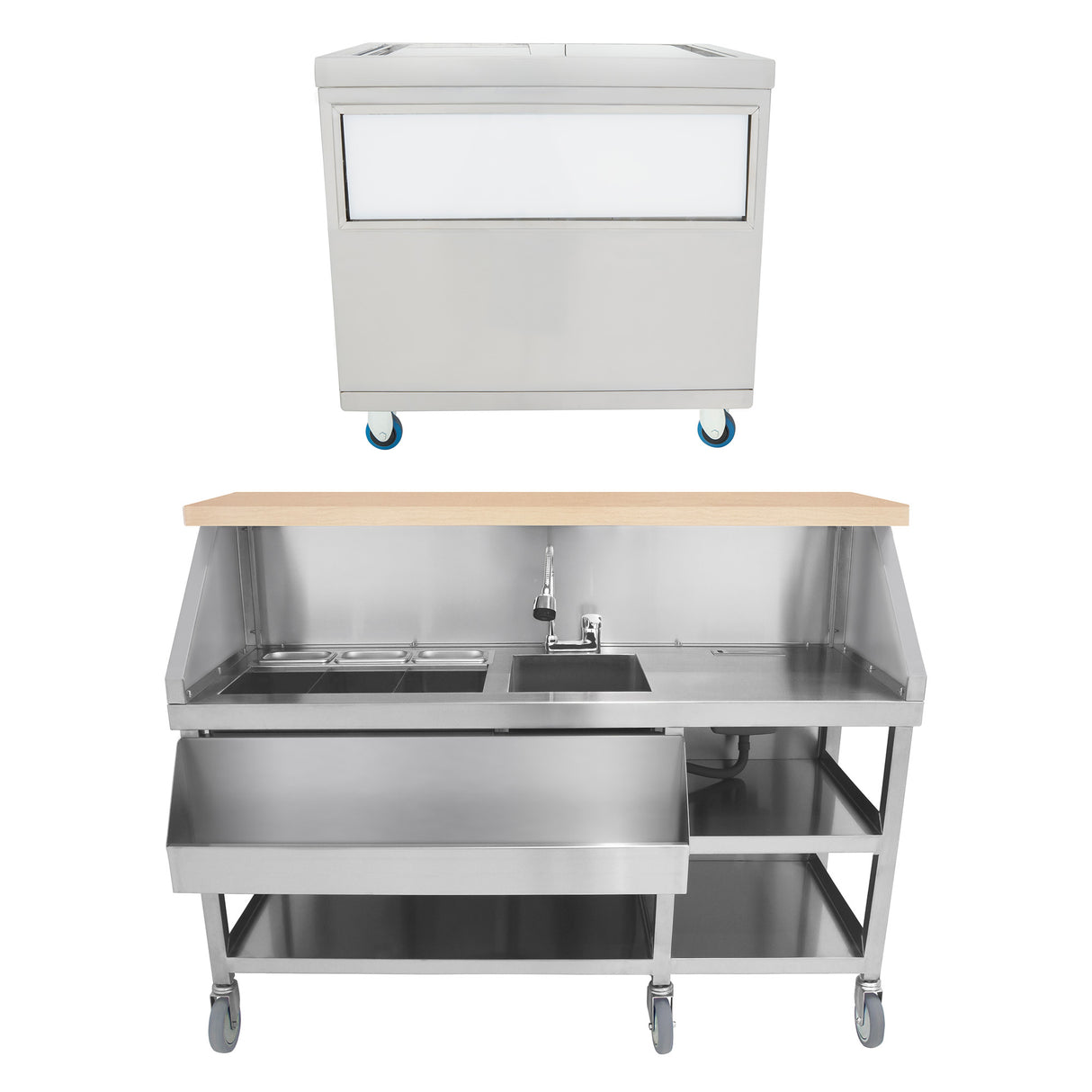 Mobiele cocktail bar station & opslagbak voor ijsblokjes - 800 m