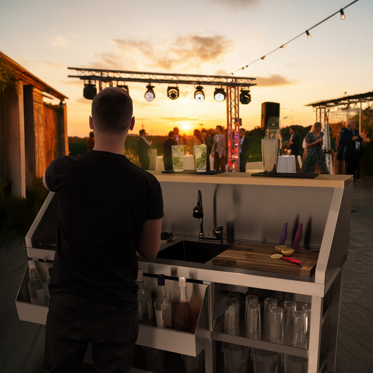 Mobiele cocktail bar station & opslagbak voor ijsblokjes - 800 m