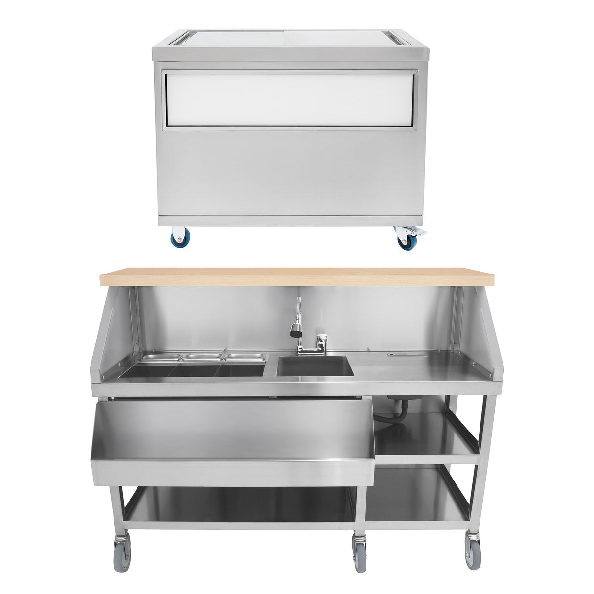 Mobiele cocktail bar station & opslagbak voor ijsblokjes - 1000 m