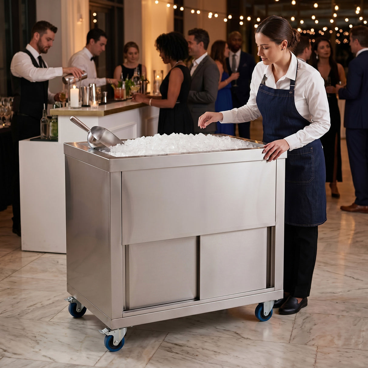 Mobiele cocktail bar station & opslagbak voor ijsblokjes - 1000 m