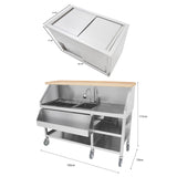 Mobiele cocktail bar station & opslagbak voor ijsblokjes - 1000 m
