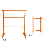 Metsersschraag x 2 & Mortelstandaard 750 mm H x 3