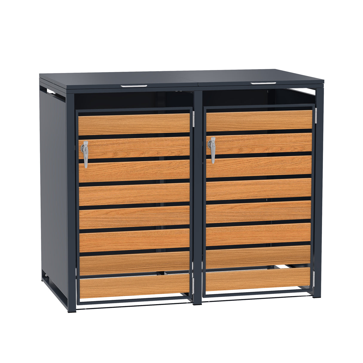 Dubbele Kliko-Ombouw - Metaal - Antraciet & Hout