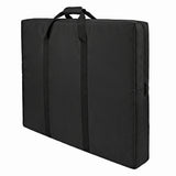 Zwarte, stevige opbergtas met dubbele handgrepen en rits, ideaal voor het veilig vervoeren van een matras of andere grote items
