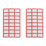 Rode etiketten op een witte achtergrond, met een rechthoekig ontwerp en afgeronde hoeken, ideaal voor organisatie en labeling