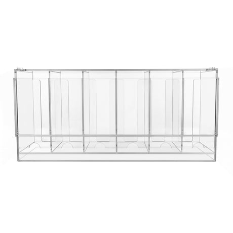 Transparante acryl displaykast met meerdere compartimenten, ideaal voor het presenteren van producten in een winkelomgeving