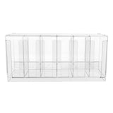 Transparante acryl organizer met zes compartimenten, ideaal voor het opbergen van make-up, pennen of kleine accessoires