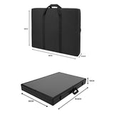 Zwarte opbergdoos met handvat, afmetingen 89x63x12,5 cm, stevig materiaal, ideaal voor het veilig opbergen van documenten en materialen