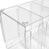 Heldere acryl organizer met meerdere compartimenten, perfect voor het opbergen van make-up of kantoorbenodigdheden, met een strakke afwerking