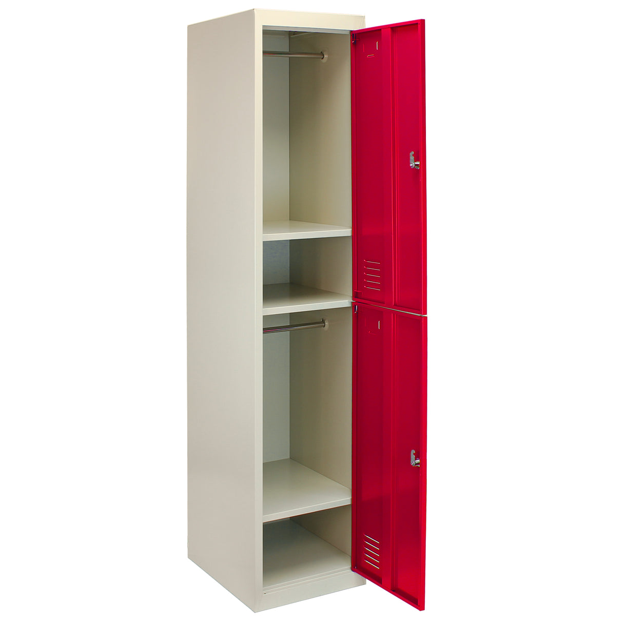 3 x Lockerkast Metaal - Rood - Tweedeurs - Flatpack