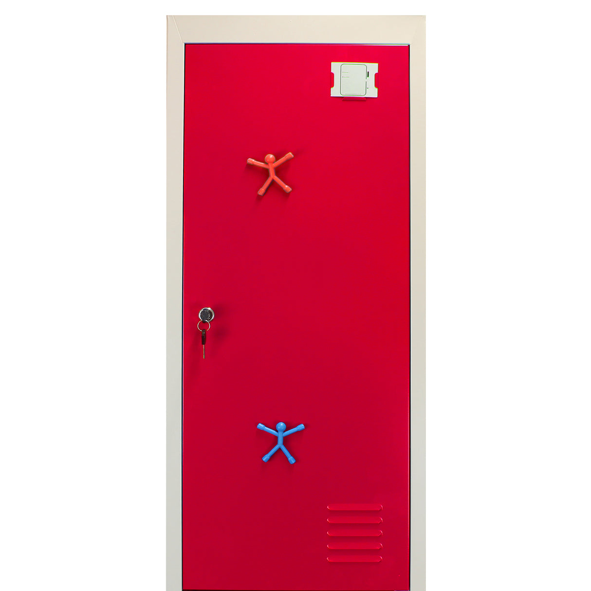 3 x Lockerkast Metaal - Rood - Tweedeurs - Flatpack