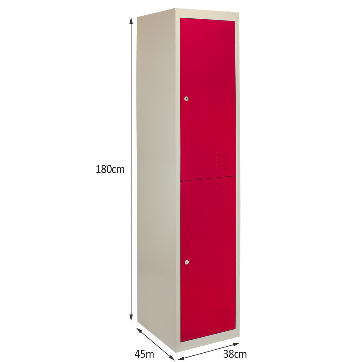 3 x Lockerkast Metaal - Rood - Tweedeurs - Flatpack