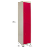 3 x Lockerkast Metaal - Rood - Tweedeurs - Flatpack