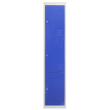 Lockerkast Metaal - Blauw - Driedeurs - Flatpack