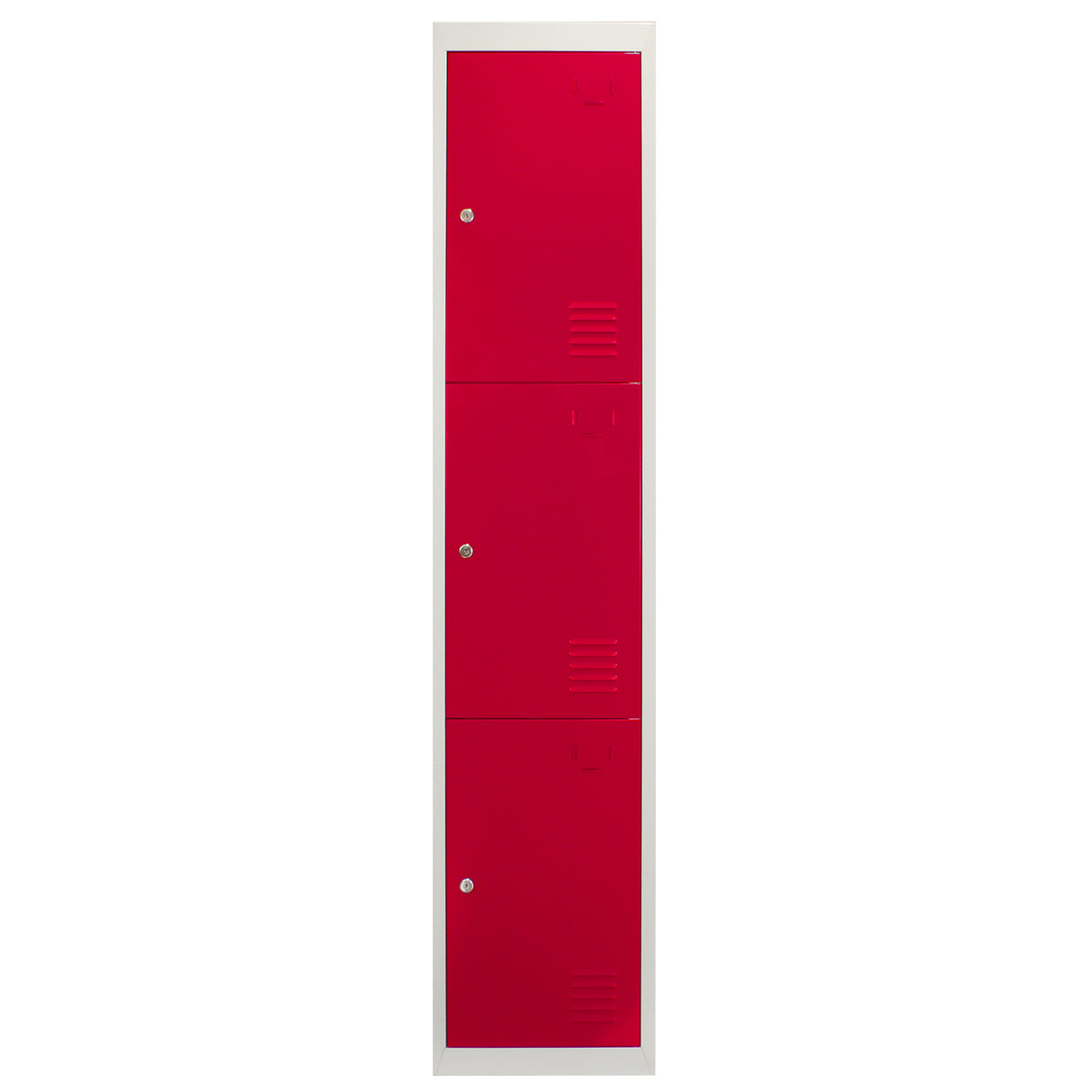 3 x Lockerkast Metaal - Rood - Driedeurs - Flatpack