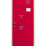 3 x Lockerkast Metaal - Rood - Driedeurs - Flatpack