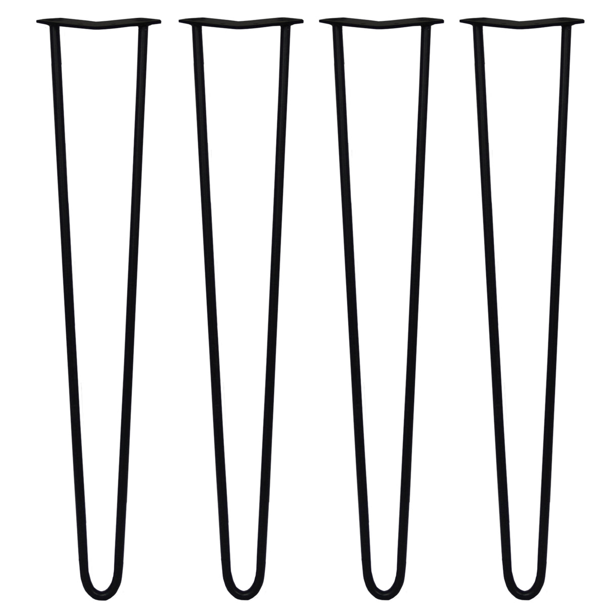 4 x 71cm Hairpin Tafelpoten - 2 Staven - 12mm - Zwart