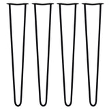 4 x 71cm Hairpin Tafelpoten - 2 Staven - 12mm - Zwart