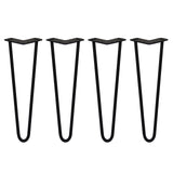 4 x 40,6cm Hairpin Tafelpoten - 2 Staven - 12mm - Zwart
