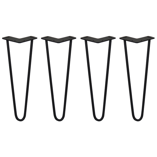 Zwarte hairpin tafelpoten van 35,5 cm, met een slank, modern ontwerp en stevige 10 mm staven voor een eigentijdse uitstraling