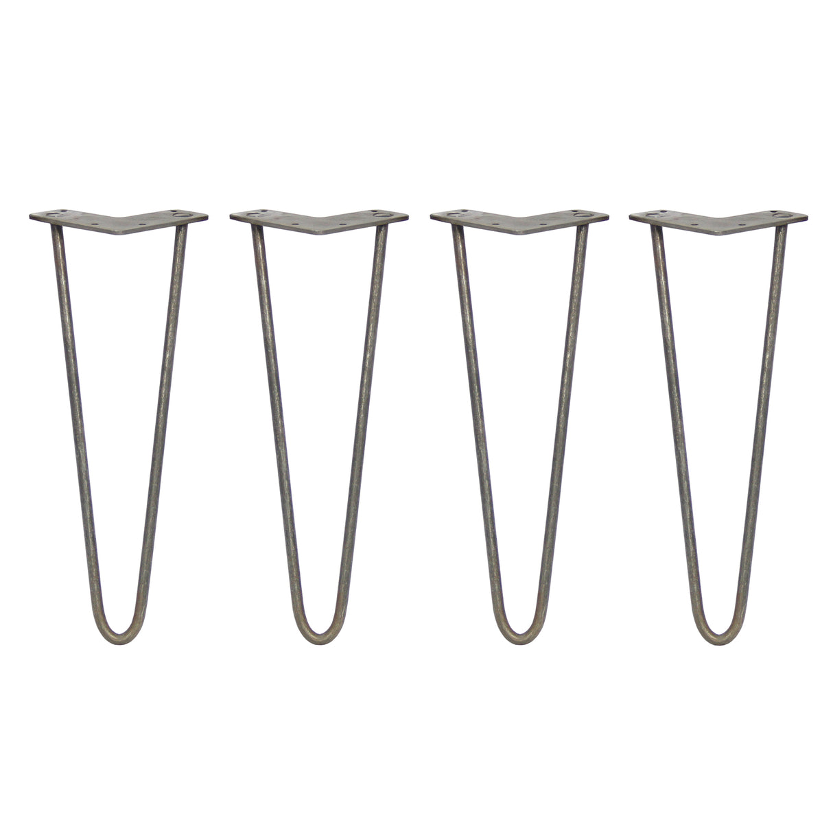 4 x 35,5cm Hairpin Tafelpoten - 2 Staven - 10mm - Ruw Staal