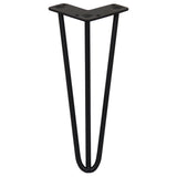 4 x 30.5 cm hairpin tafelpoten - 3 ledig - 10 mm - Zwart