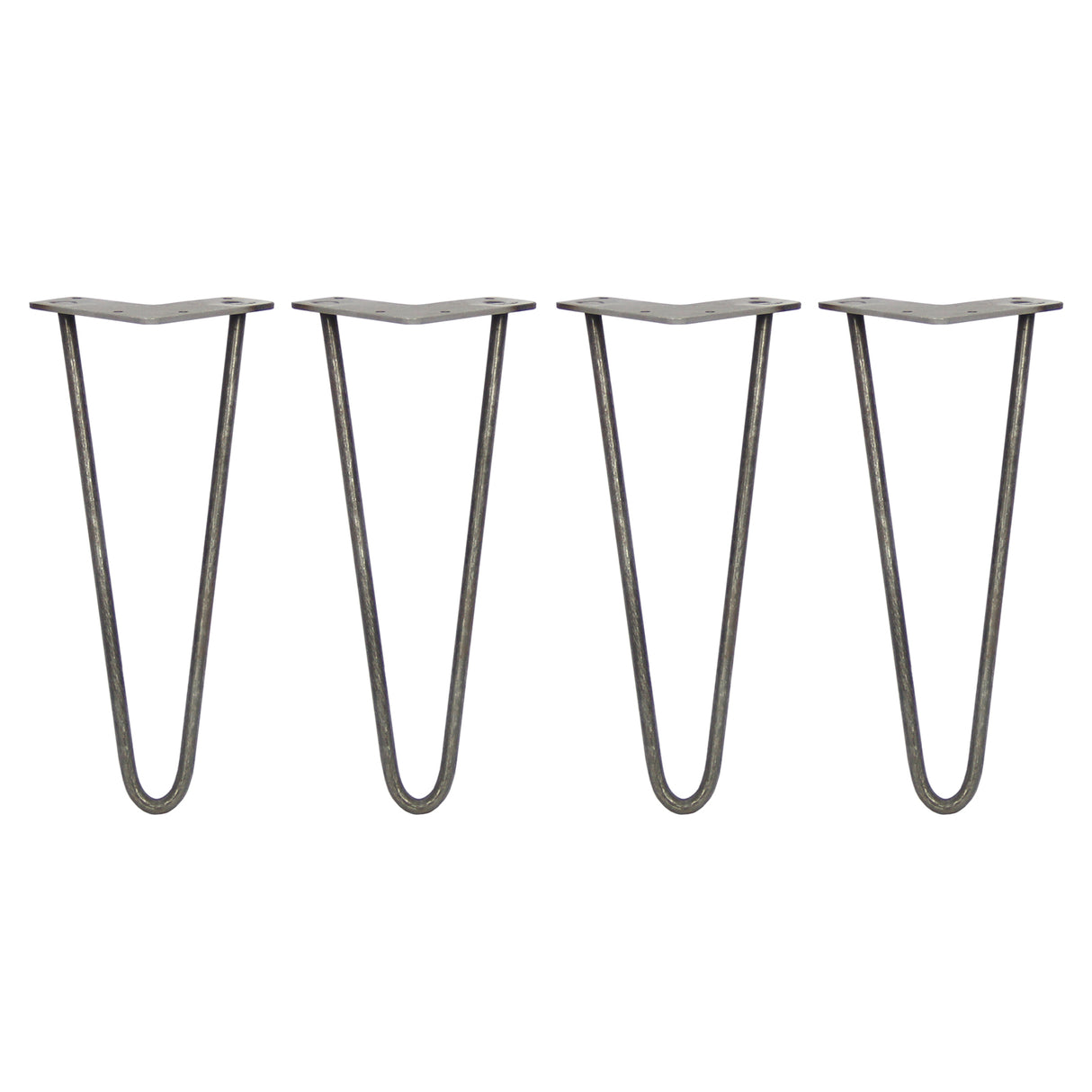 4 x 30,5cm Hairpin Tafelpoten - 2 Staven - 10mm - Ruw Staal