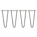 4 x 30,5cm Hairpin Tafelpoten - 2 Staven - 10mm - Ruw Staal